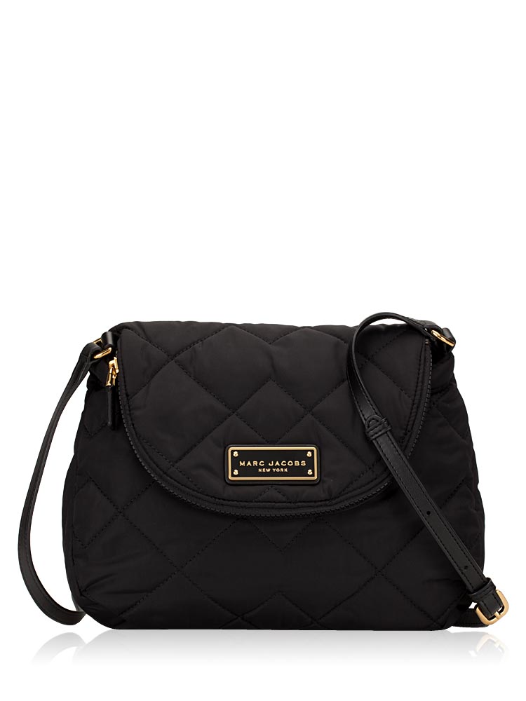 Natasha Quilted Nylon Crossbody Black