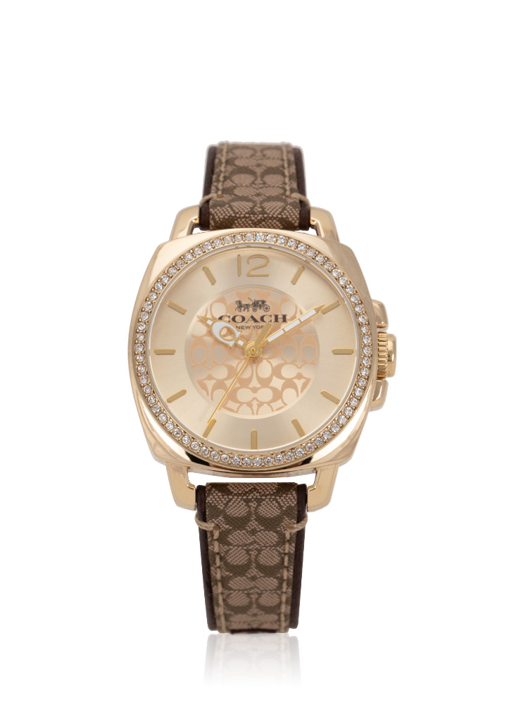 14503150 Boyfriend Signature Strap Khaki Brown