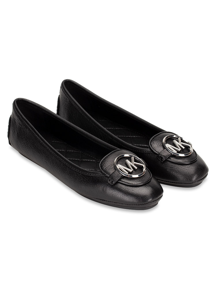 Lillie Leather Flats Black Silver Sz 6.5