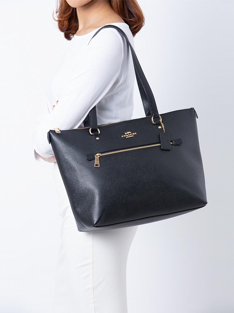 79608 Crossgrain Leather Gallery Tote Black