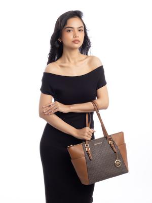 Signature Charlotte Large Zip Tote Brown Luggage