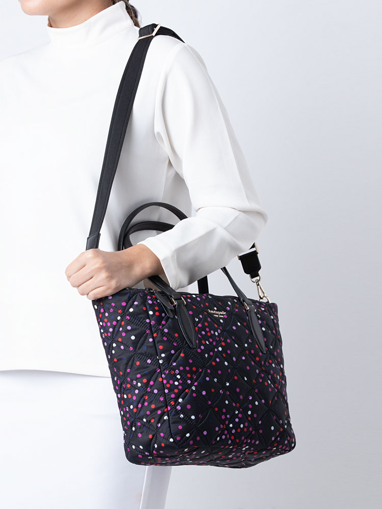 Jae Quilted Nylon Festive Confetti Medium Satchel Multi