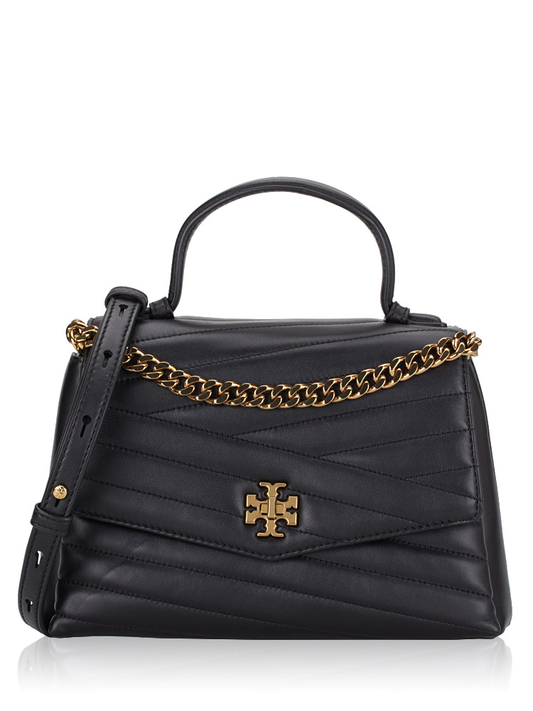 Kira Chevron Top Handle Satchel Black
