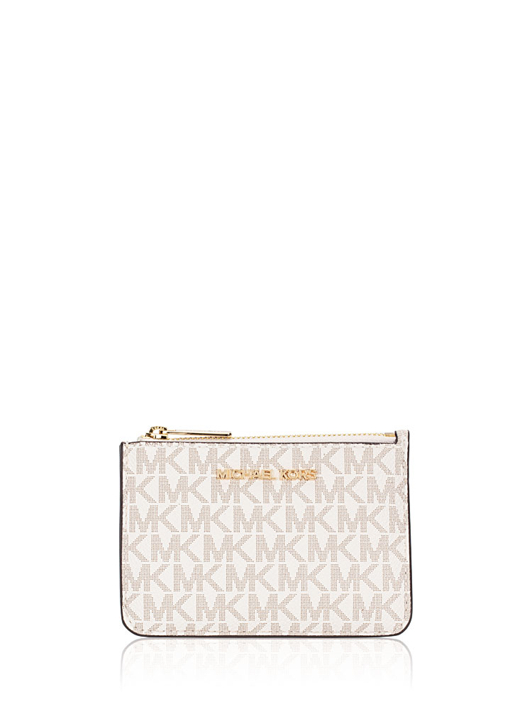Jet Set Monogram Small Zip ID Coin Pouch Vanilla