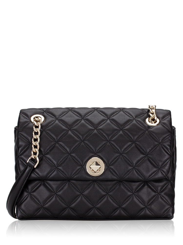 Natalia Medium Flap Shoulder Bag Black