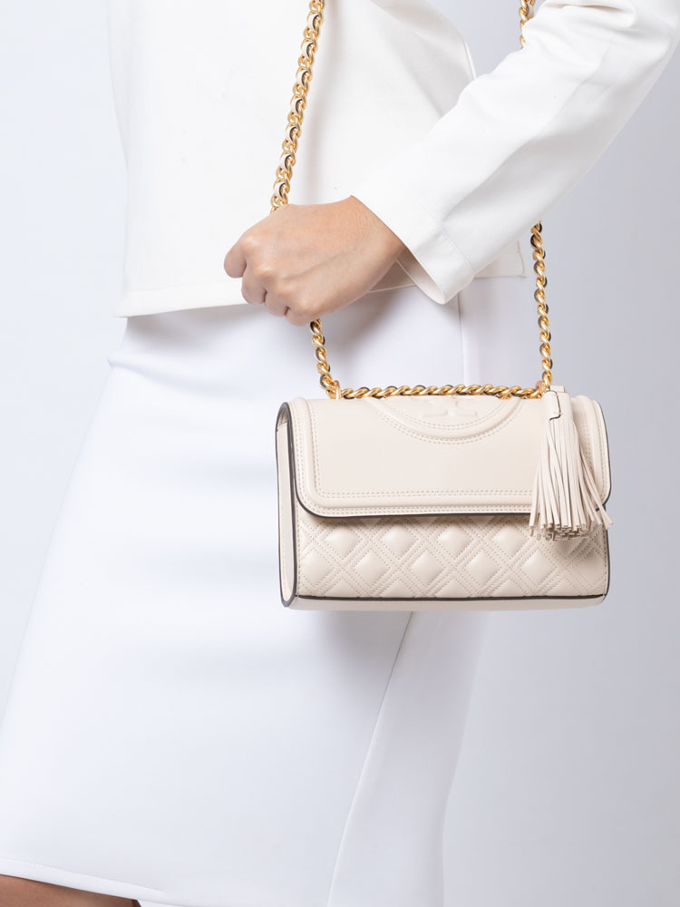 New Fleming Small Convertible Shoulder Bag Cream