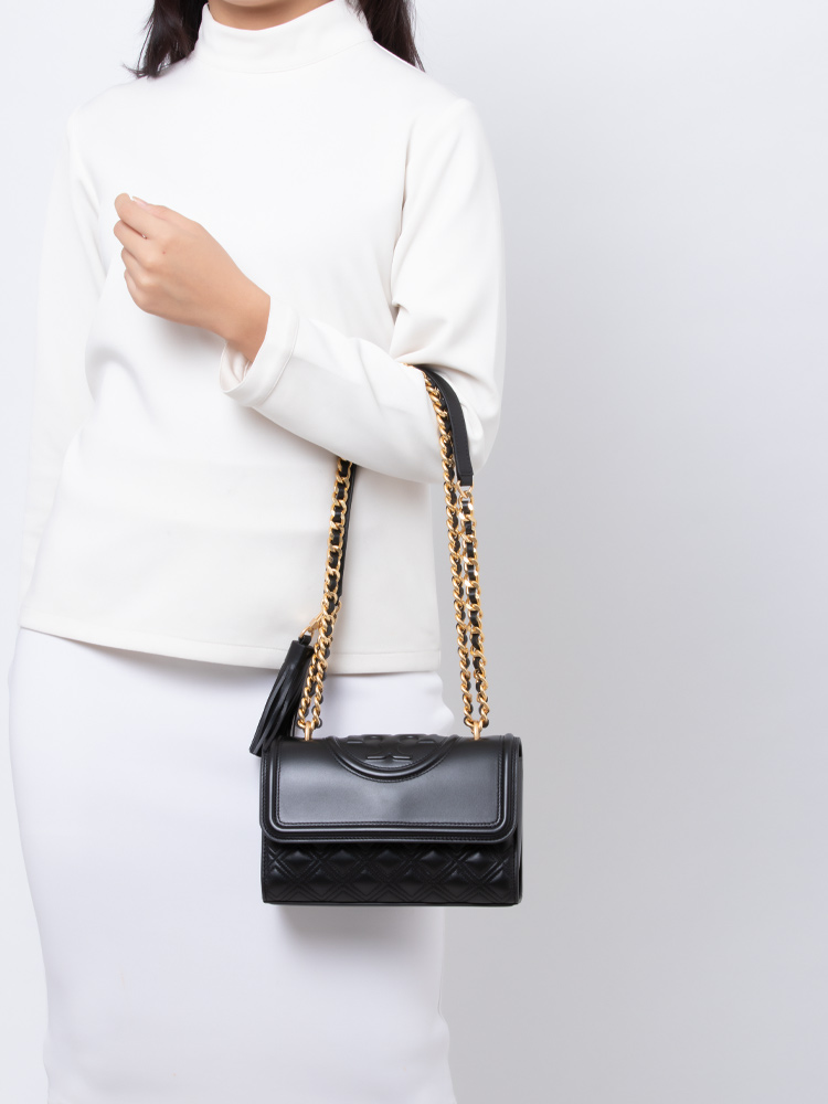 New Fleming Small Convertible Shoulder Bag Black