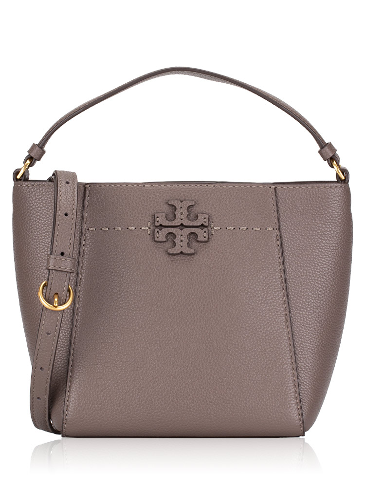 McGraw Leather Small Bucket Bag Silver Maple