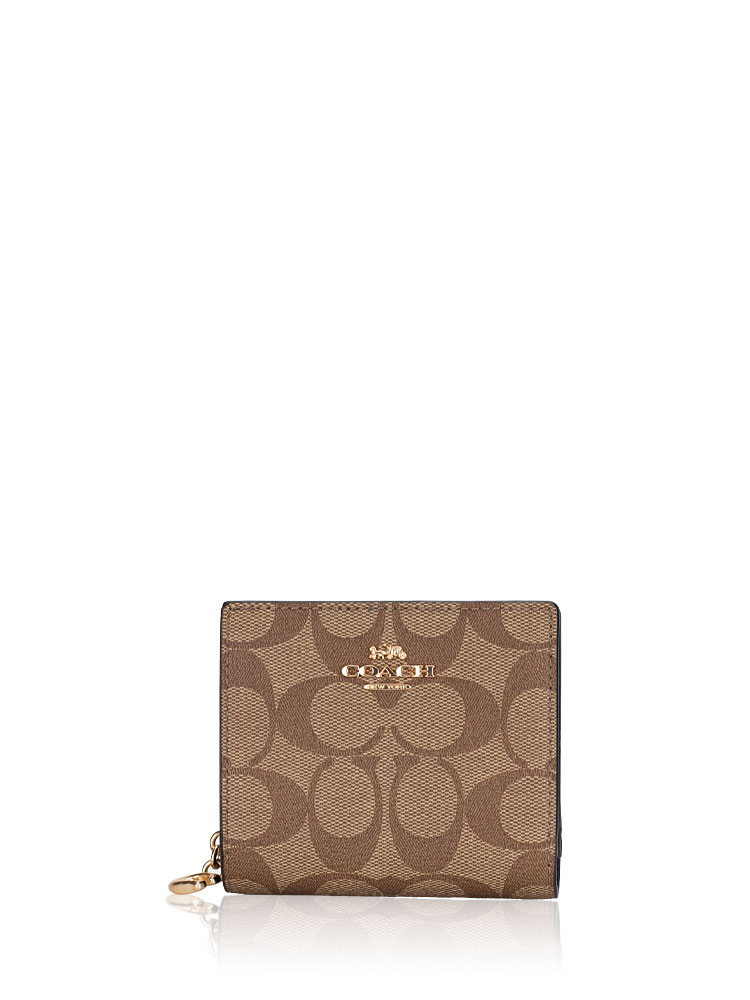 C3309 Signature Snap Wallet Khaki Black