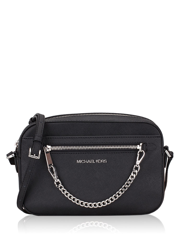 Jet Set Item Large East West Zip Chain Crossbody Black 