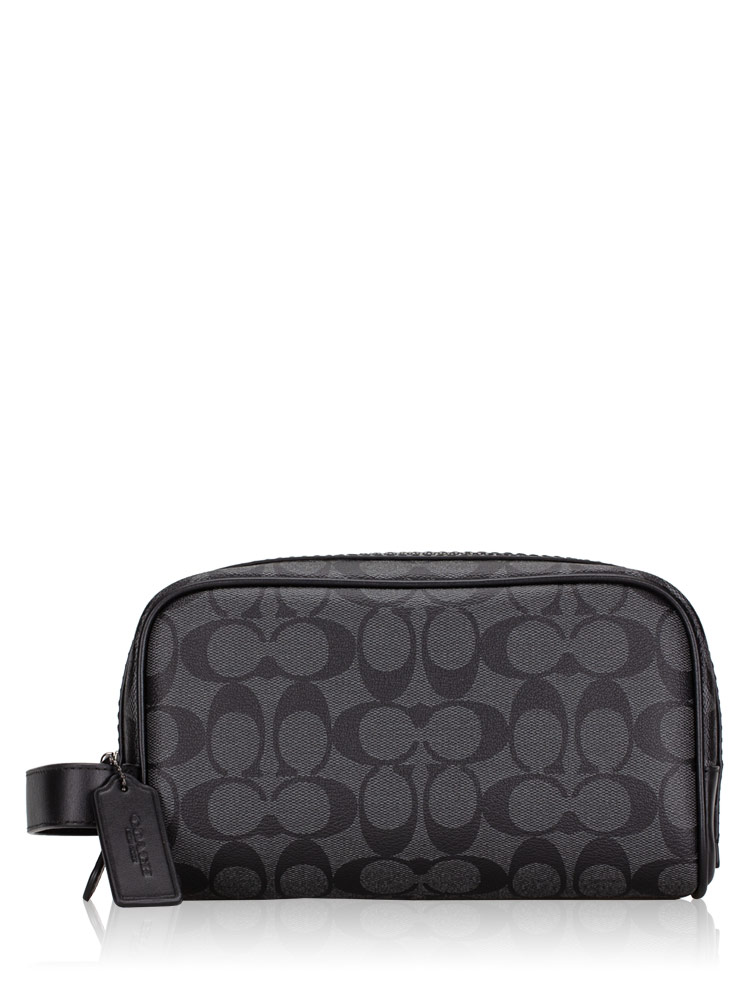 Men 2515 Signature Small Travel Kit Charcoal Black