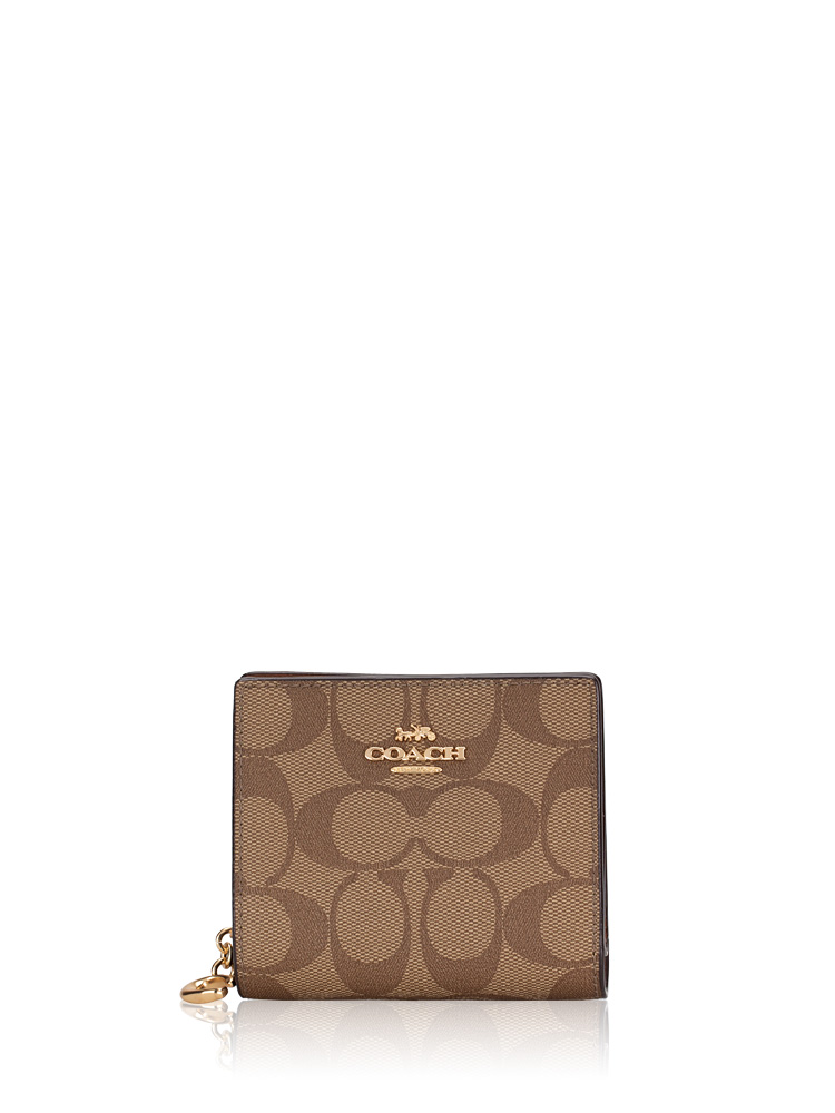 C3309 Signature Snap Wallet Khaki Redwood