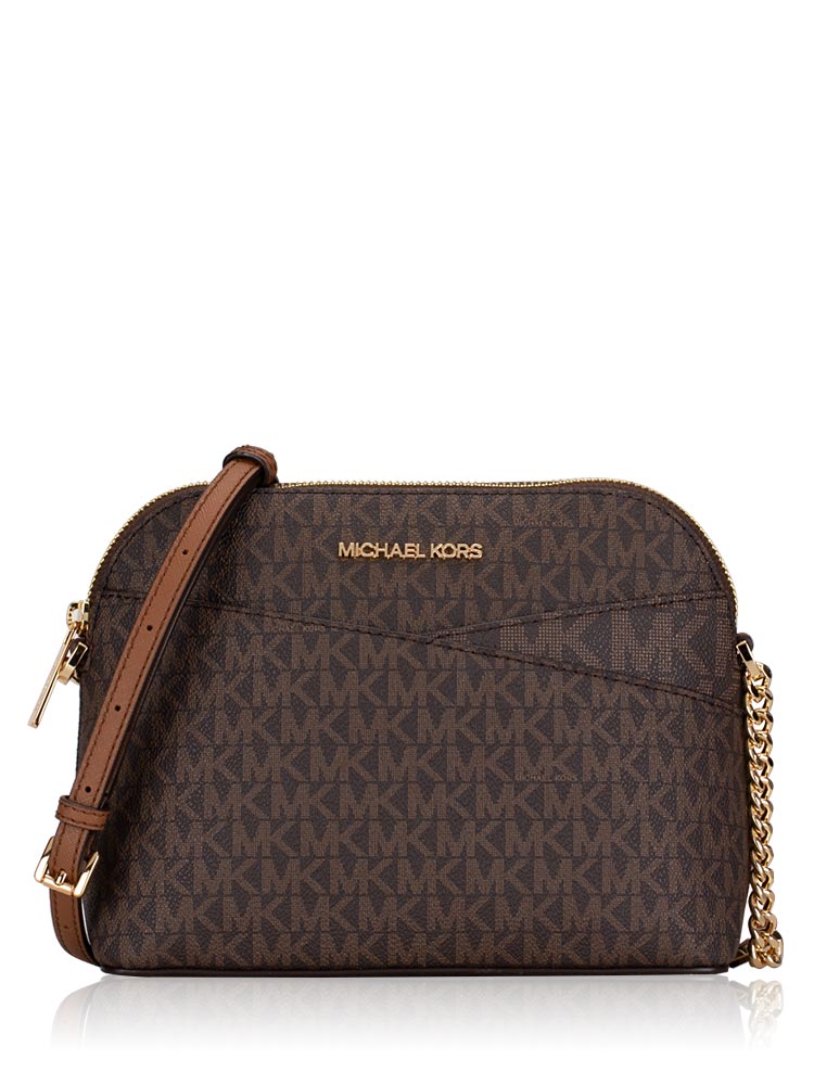Jet Set Signature Medium Dome X Crossbody Brown
