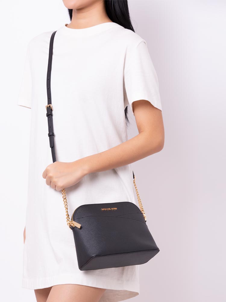 Jet Set Medium Dome Crossbody Black