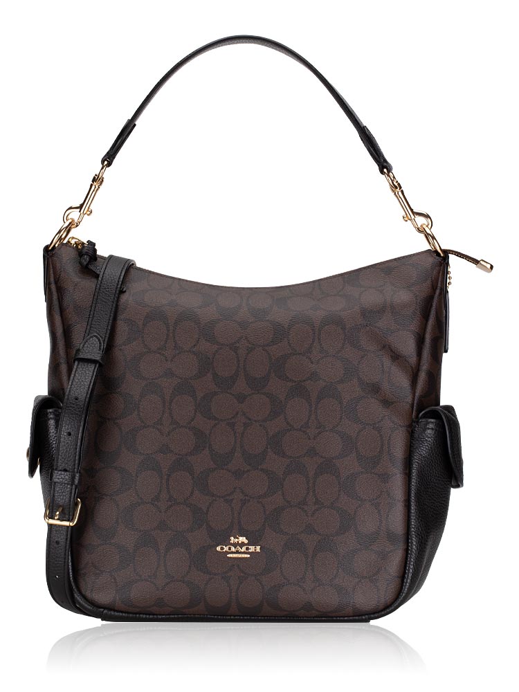 C1523 Signature Pennie Hobo Brown Black