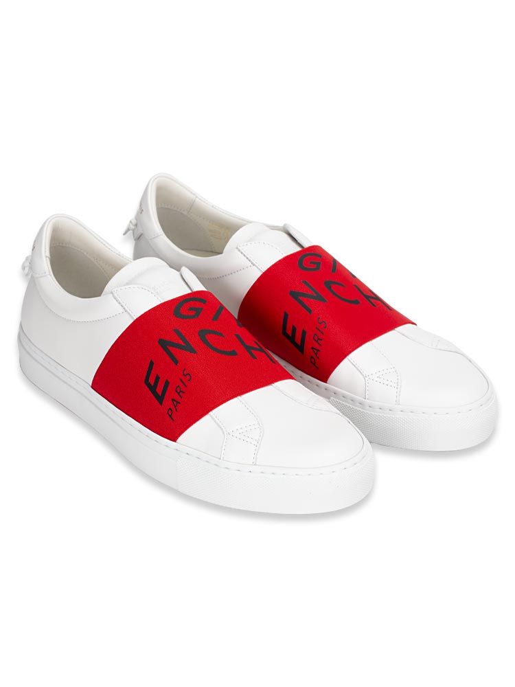 Men Urban Street Leather Sneakers White Red Sz 43