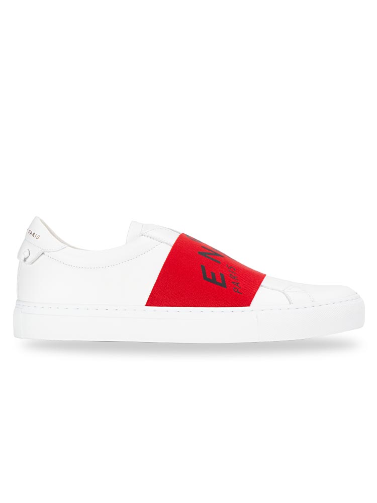 Men Urban Street Leather Sneakers White Red Sz 43