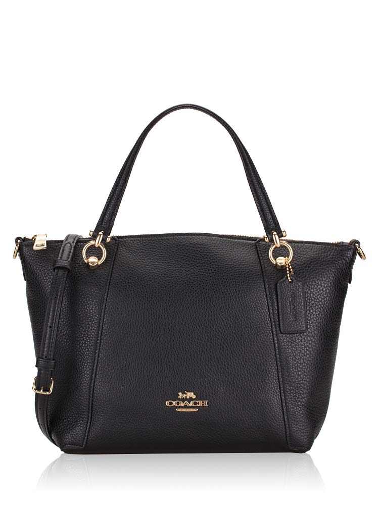 C6229 Kacey Leather Satchel Black