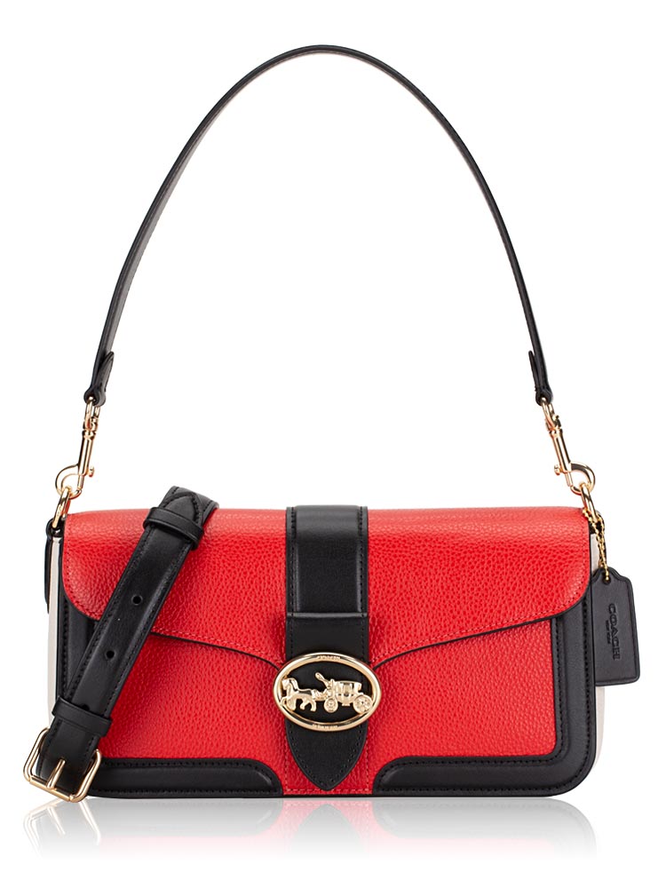 6019 Georgie Coloblock Shoulder Bag Bright Poppy Multi