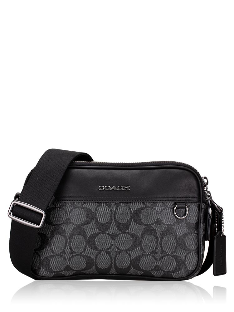 Men C4149 Signature Graham Crossbody Charcoal Black