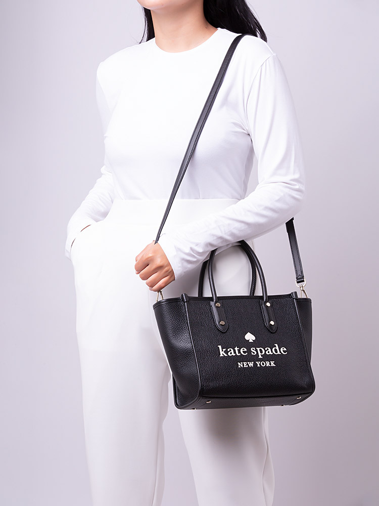 Ella Leather Small Tote Black