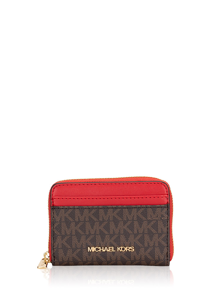 Signature Jet Set Travel Medium Zip Around Card Case Flame