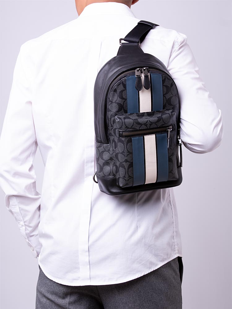 Men 2999 Signature Varsity Stripe West Pack Charcoal Denim Chalk
