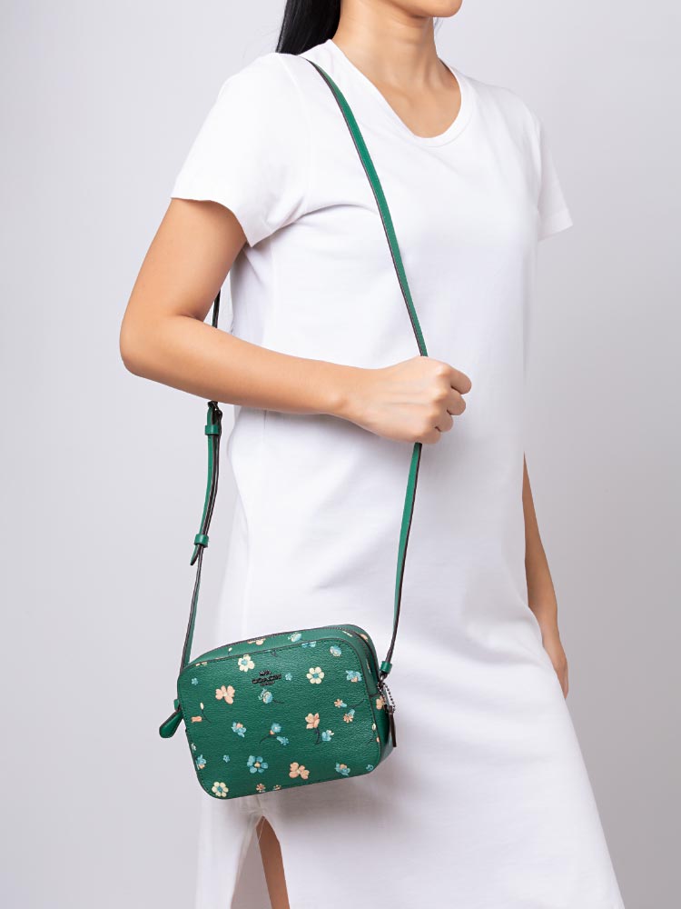 C8699 Mystical Floral Print Mini Camera Bag Green Multi