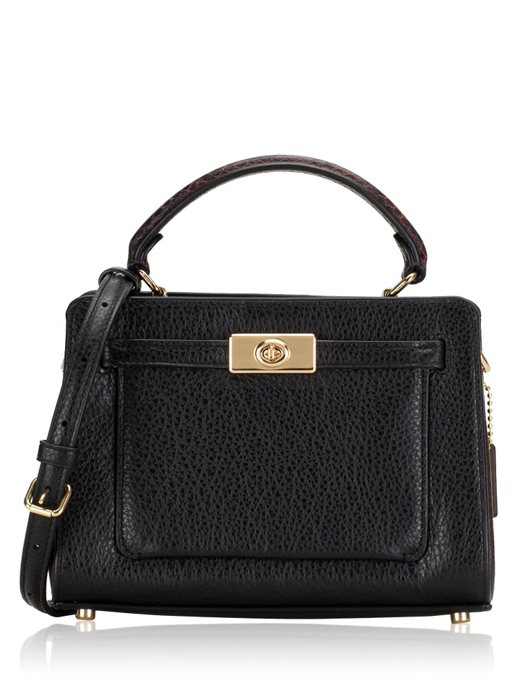C8688 Mini Lane Snake Top Handle Leather Black Multi