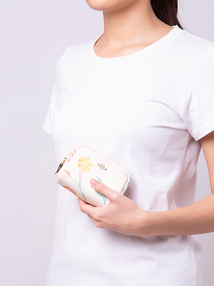 C8706 Dreamy Land Floral Mini Boxy Cosmetic Case Chalk Multi