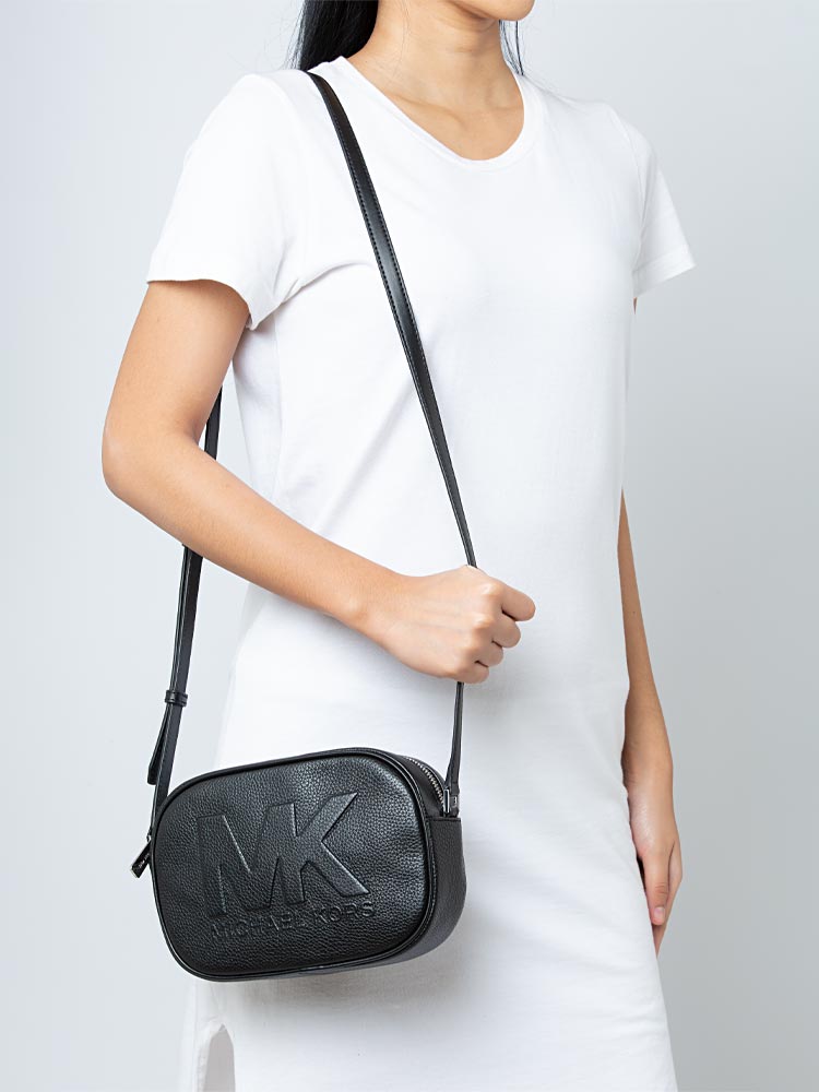 Jet Set Travel Medium Oval Camera Crossbody Black