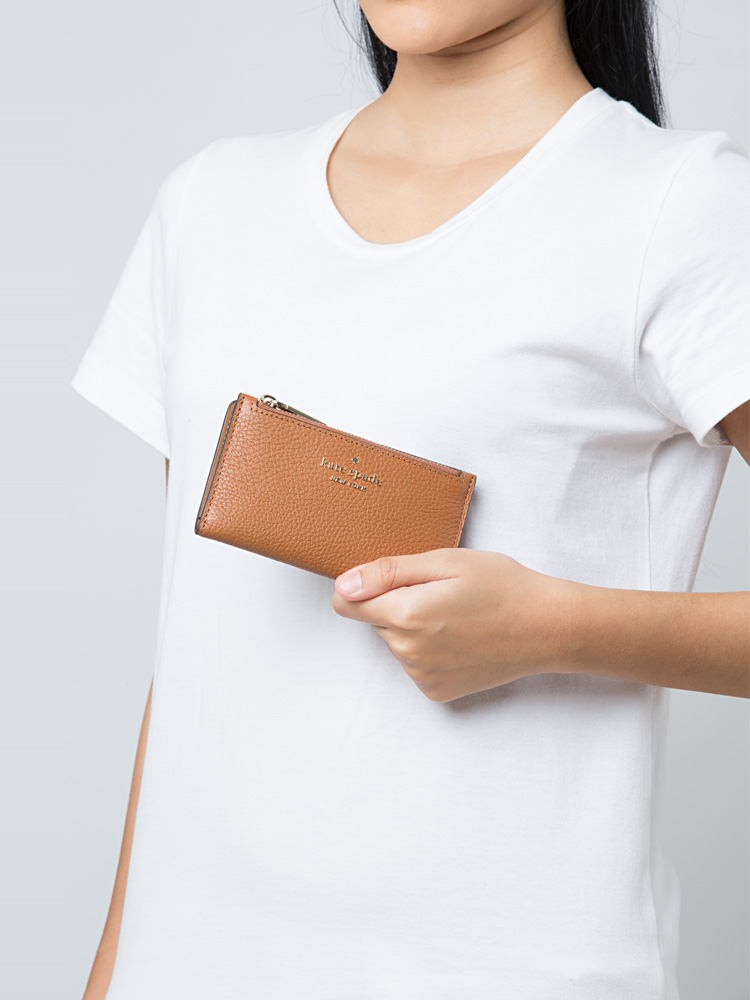 Leila Small Slim Bifold Wallet Warm Ginger
