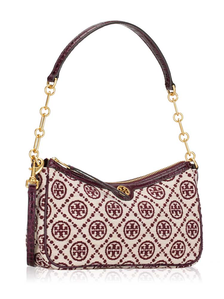 T Monogram Chenille Studio Claret New Cream