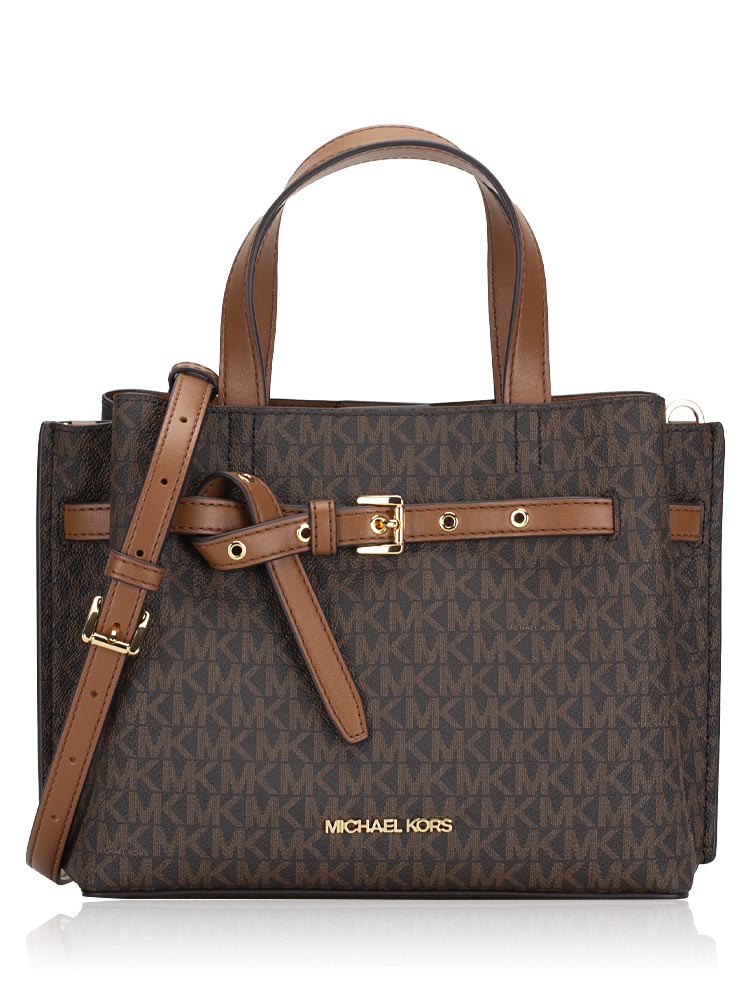 Signature Emilia Small Satchel Brown