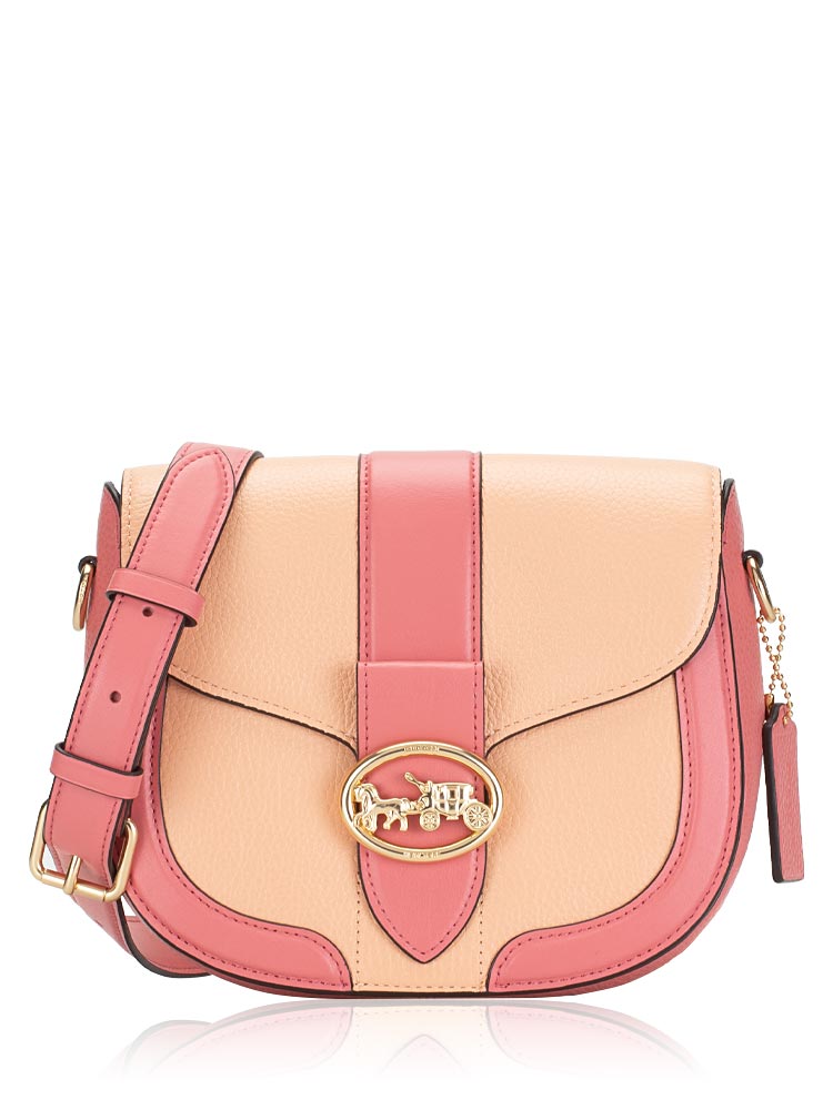 C8296 Colorblock Georgie Saddle Bag Faded Blush Taffy