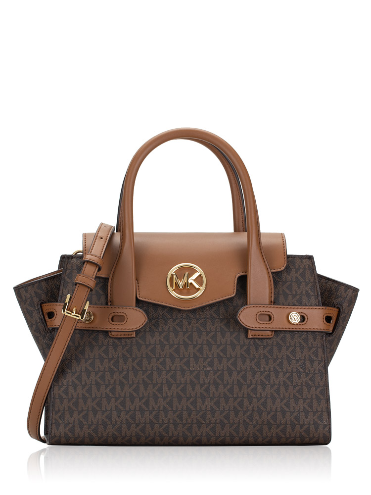 Carmen Signature Medium Flap Belted Satchel Brown