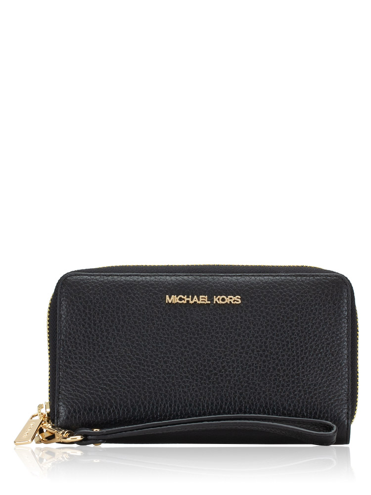 Jet Set Large Leather Multifunction Phone Wallet Black