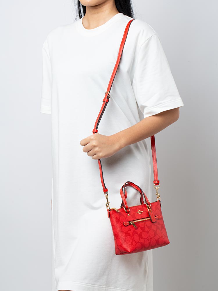 CA721 Signature Mini Gallery Crossbody Miami Red