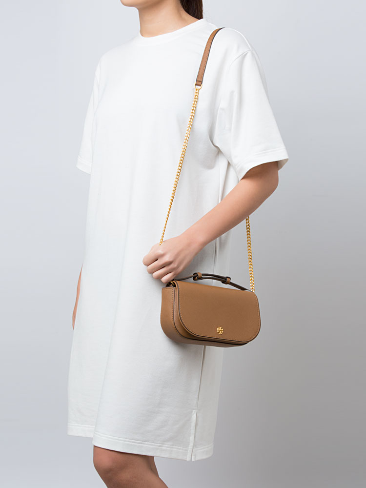 Emerson Saffiano Top Handle Crossbody Moose