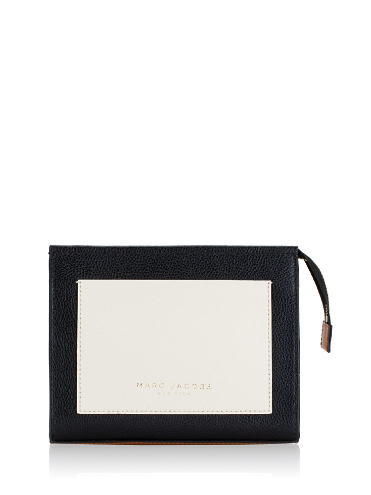S201L01PF22 Color Block Grind Cosmetic Pouch Smoked Almond