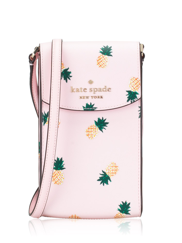 Staci Pineapple North South Flap Phone Crossbody Pink Multi