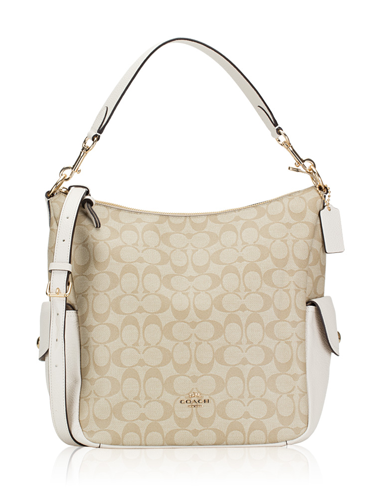 C1523 Signature Pennie Hobo Light Khaki Chalk