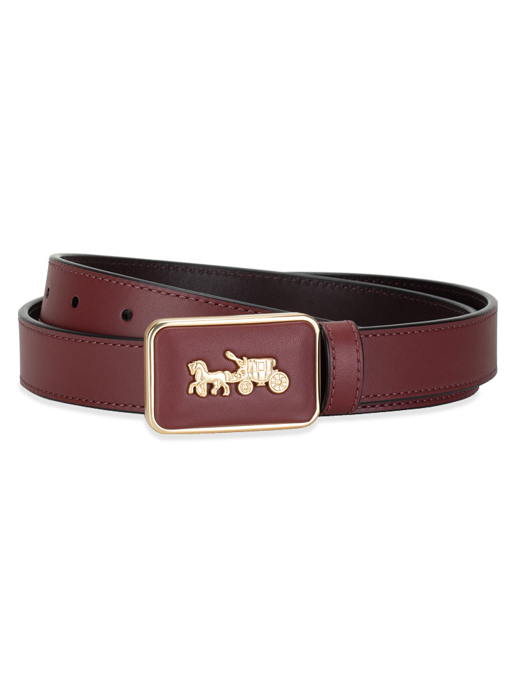 CC358 Grace Plaque Buckle 25 mm Belt Wine Oxblood Sz M