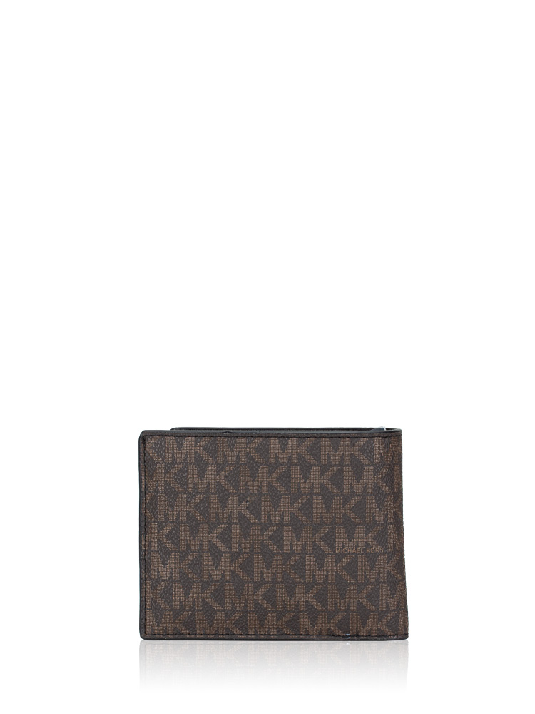 Men Cooper Monogram Billfold With Passcase Brown Black Multi