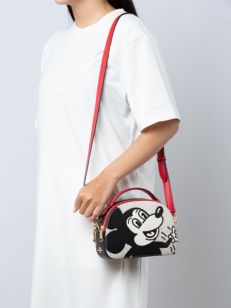 C7234 Disney Mickey Mouse X Keith Haring Serena Satchel Chalk Multi