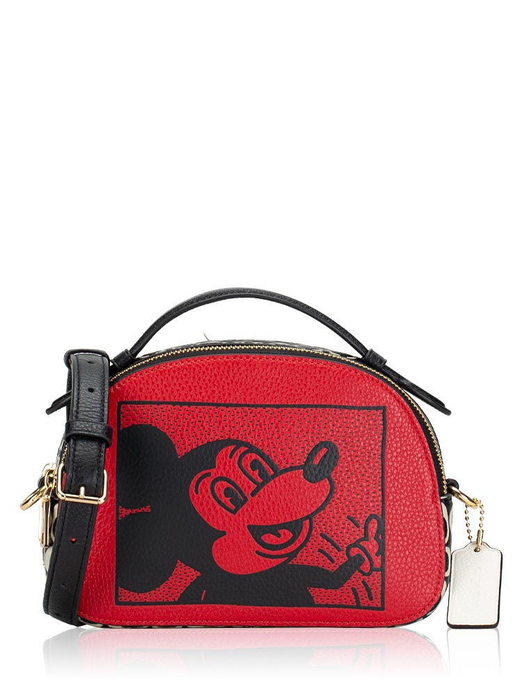 C6977 Signature Disney Mickey Mouse X Keith Haring Serena Satchel Electric Red Multi