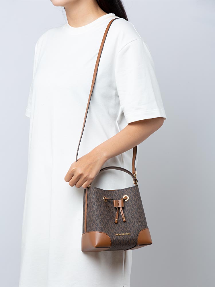 Mercer Signature Small Drawstring Bucket Brown