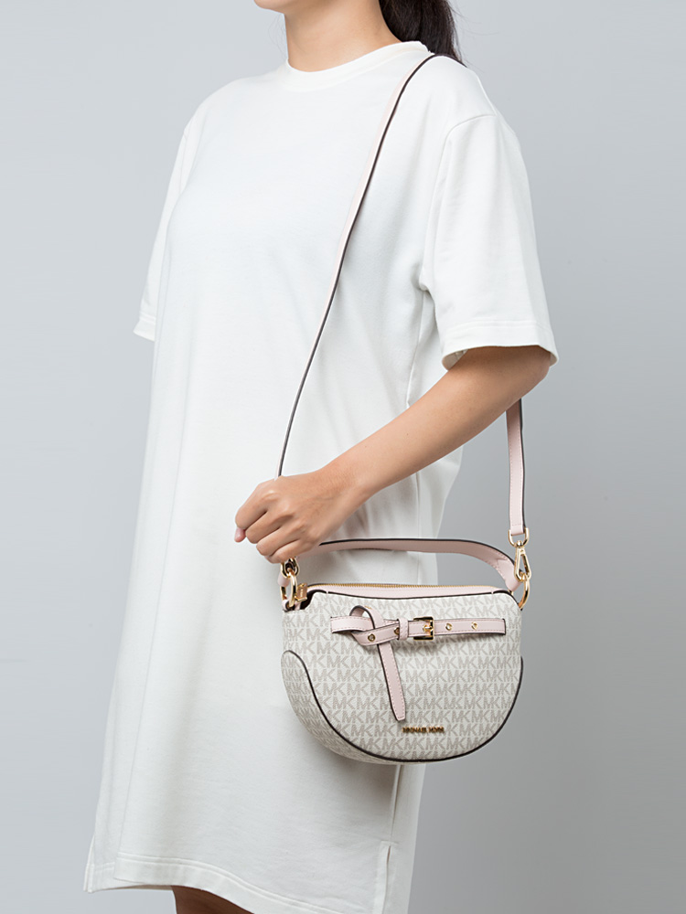 Emilia Signature Half Moon Crossbody Powder Blush Multi