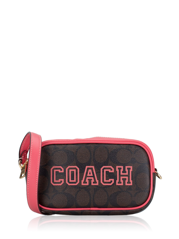 CB851 Signature Jamie Varsity Motif Wristlet Brown Watermelon