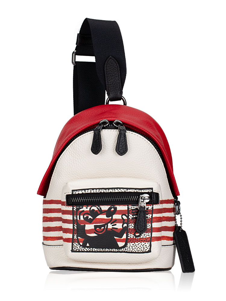 C6910 Disney Mickey Mouse X Keith Haring Small West Backpack Chalk Red Multi
